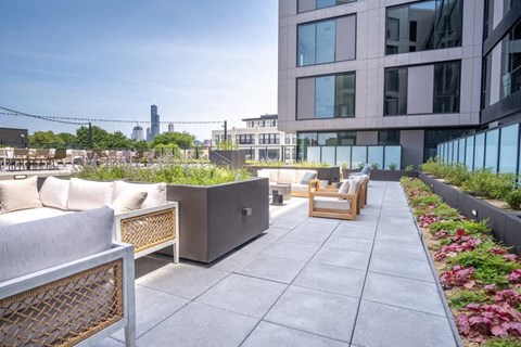 Roof Lounge at the Rosie apartments in Pilsen at 1461 S Blue Island Ave