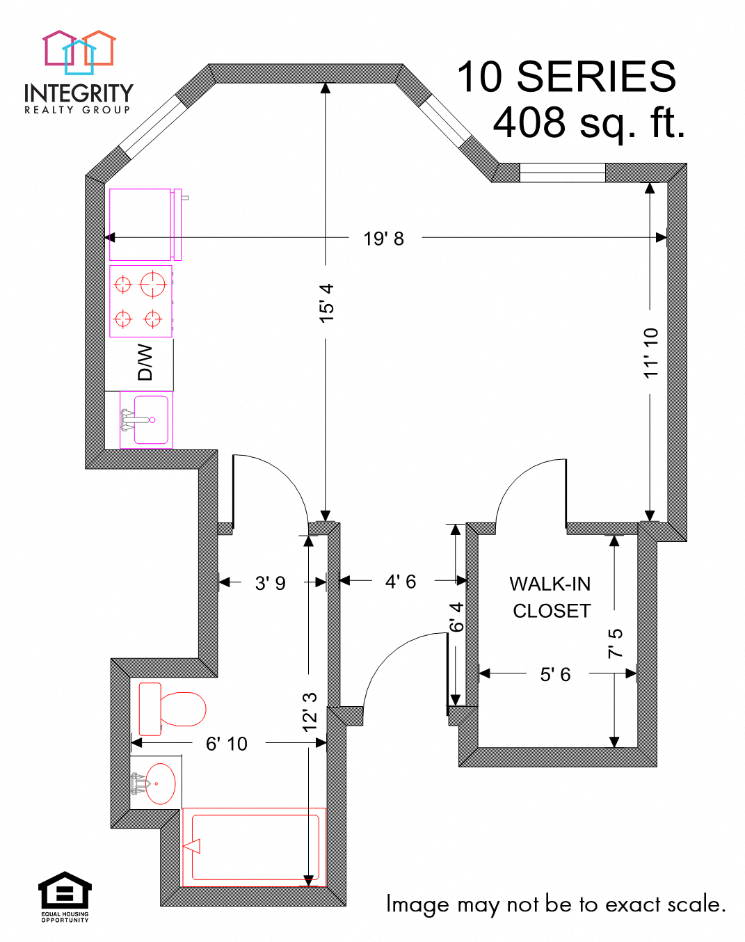 Studio 379 sq.ft. Floor Plan at Tremont Terraces Apartments, Integrity Realty LLC, Ohio