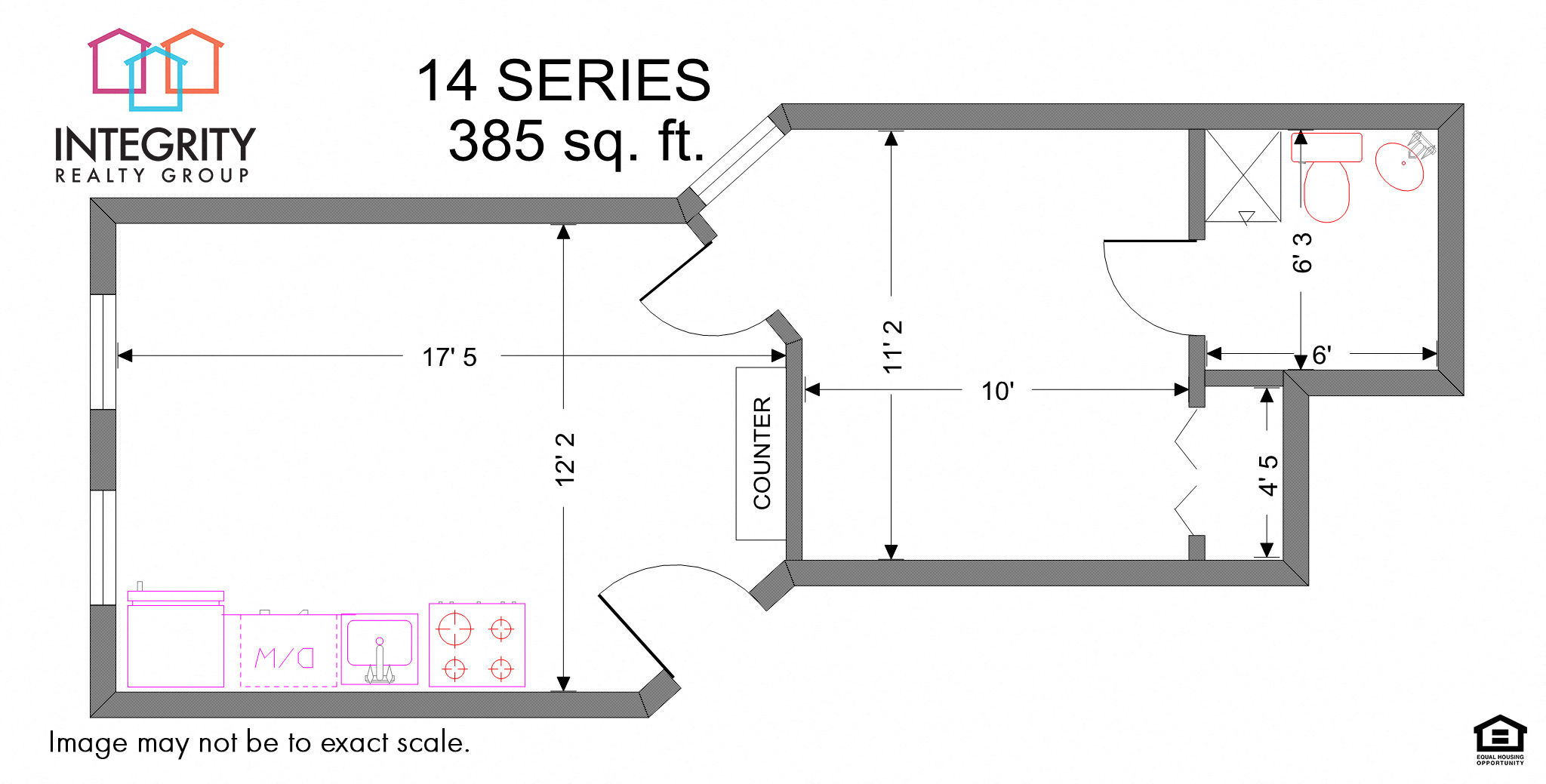 1 bedroom 1 bathroom 475 sq.ft. Floor Plan at Tremont Terraces Apartments, Integrity Realty LLC, Ohio, 44113