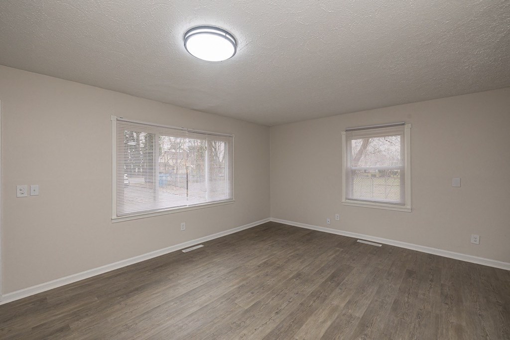 Plank-floor living room.