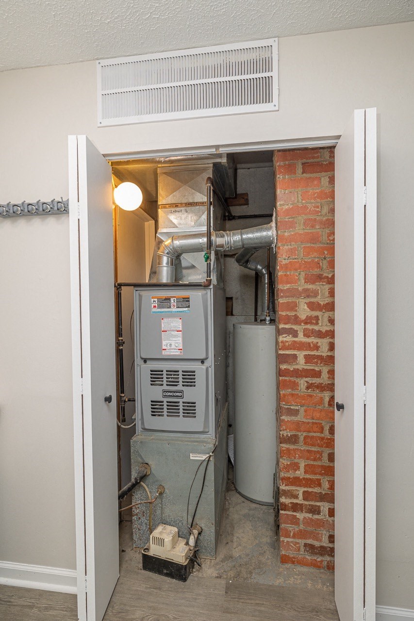 Heating and cooling unit closet.