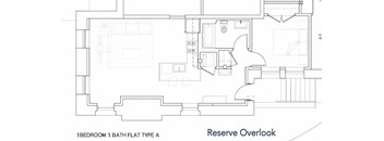 1 Bedroom 1 Bath Floor Plan at Reserve Overlook Apartments, Integrity Realty, Cleveland Heights, OH