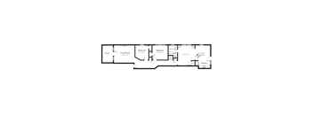 Spacious 2 Bedroom, 1 Bath Floorplan Image