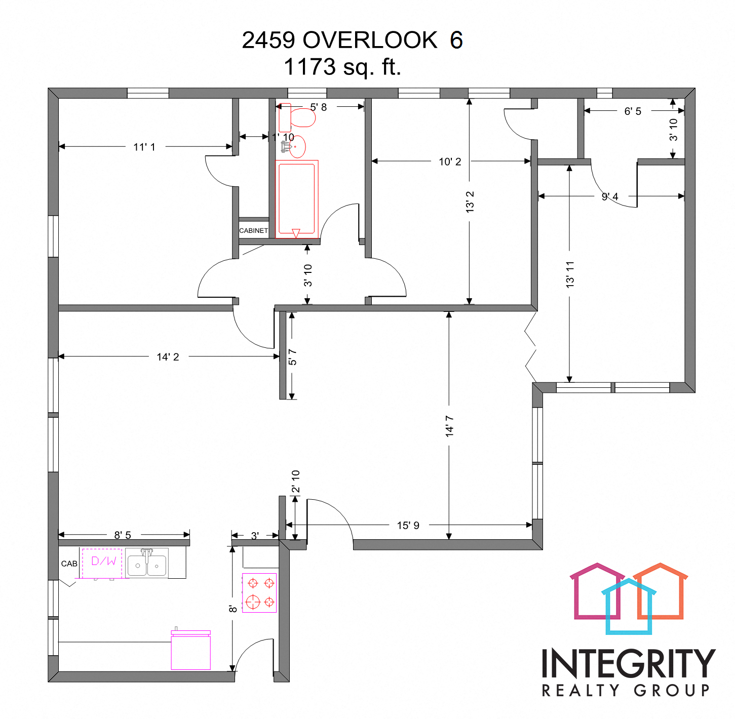 2459 - 63 Overlook 3 Bedroom 1 Bath