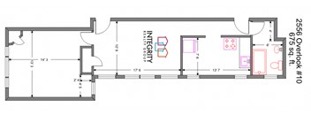 1 Bedroom 1 Bath Floor Plan at Integrity Cleveland Heights, Cleveland Heights, OH, 44106