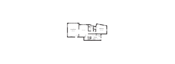 Spacious 1 Bedroom, 1 Bath Floorplan Image