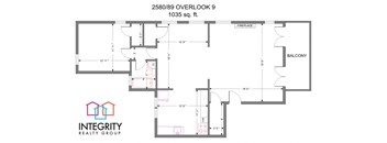 2 Bedroom 1 Bath Floorplan at Integrity Cleveland Heights, Cleveland Heights, OH, 44106