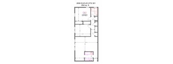 2 Bed 1 Bath Floor Plan at Integrity Cleveland Heights, Ohio, 44106