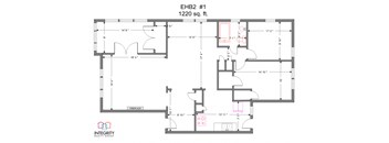 2 Bed 1 Bath Floor Plan at Integrity Cleveland Heights, Cleveland Heights