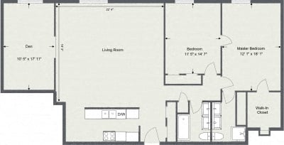 22DD,  2 Bedroom / 2 Bath Den D 1585 Sq. Ft Floor Plan at Old Green Place Apartments, Integrity Realty LLC, Beachwood, Ohio