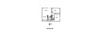 A floor plan for a 2 Bed 1.5 Bath willow.