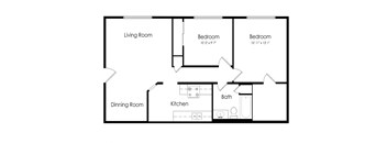 2 Bedroom 1 Bath A
