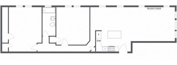 floor plan for 2 Bedroom 1 Bath reno version B