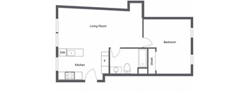 a floor plan of a bedroom apartment