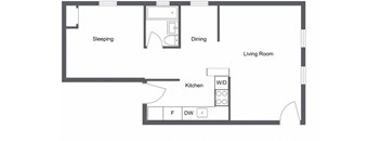 a floor plan of a bedroom apartment