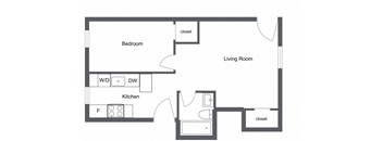 a floor plan of a bedroom apartment