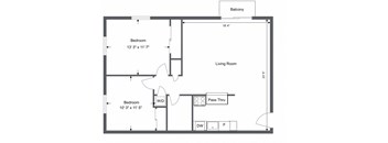 2 Bedroom 1 Bath 850 Sq. Ft Floor Plan  D, Integrity Berea Apartments,  Berea, 44017