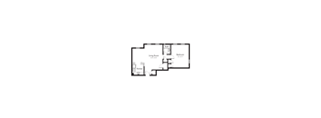 Spacious 1 Bedroom, 1 Bath Floorplan Image