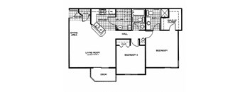 a floor plan of a house with bedrooms and a bathroom