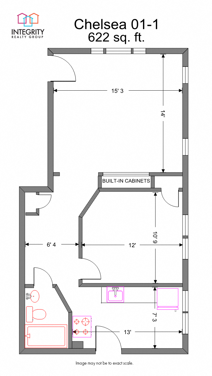 1 Bedroom floor plan image