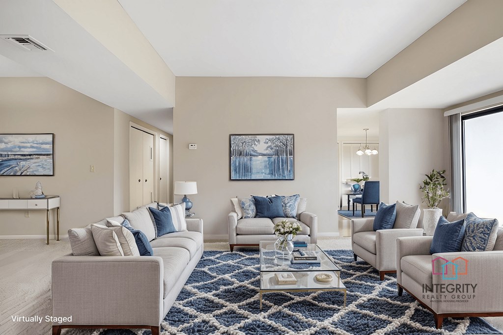 A furnished living room.at Atrium in The Village, Beachwood, OH 44122