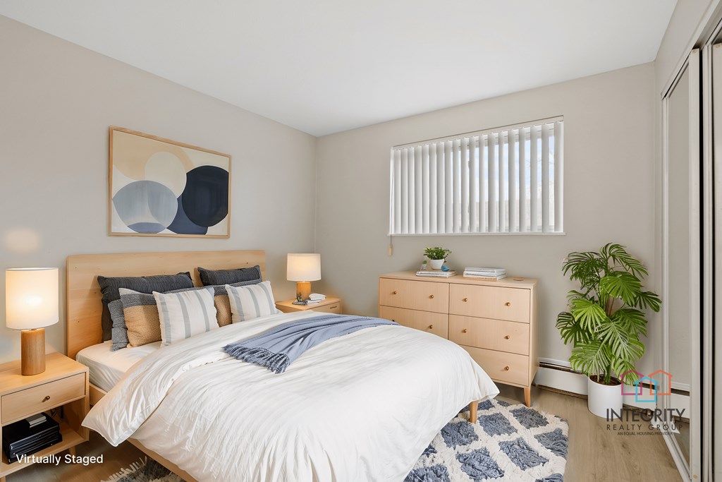 Example of a furnished bedroom.