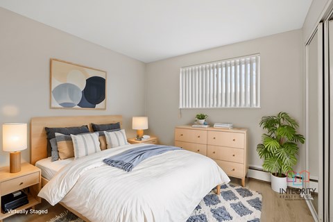 Example of a furnished bedroom.