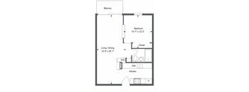 a floor plan of a bedroom apartment