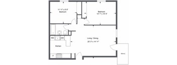 a floor plan of a bedroom apartment