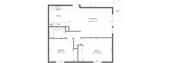 a floor plan of a bedroom apartment