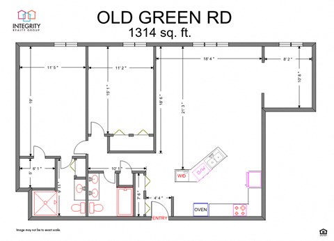 22DAR. , 2 Bedroom / 2 Bath, Den Renovated 1314 Sq. Ft Floor Plan at Old Green Place Apartments, Integrity Realty LLC, Ohio, 44122