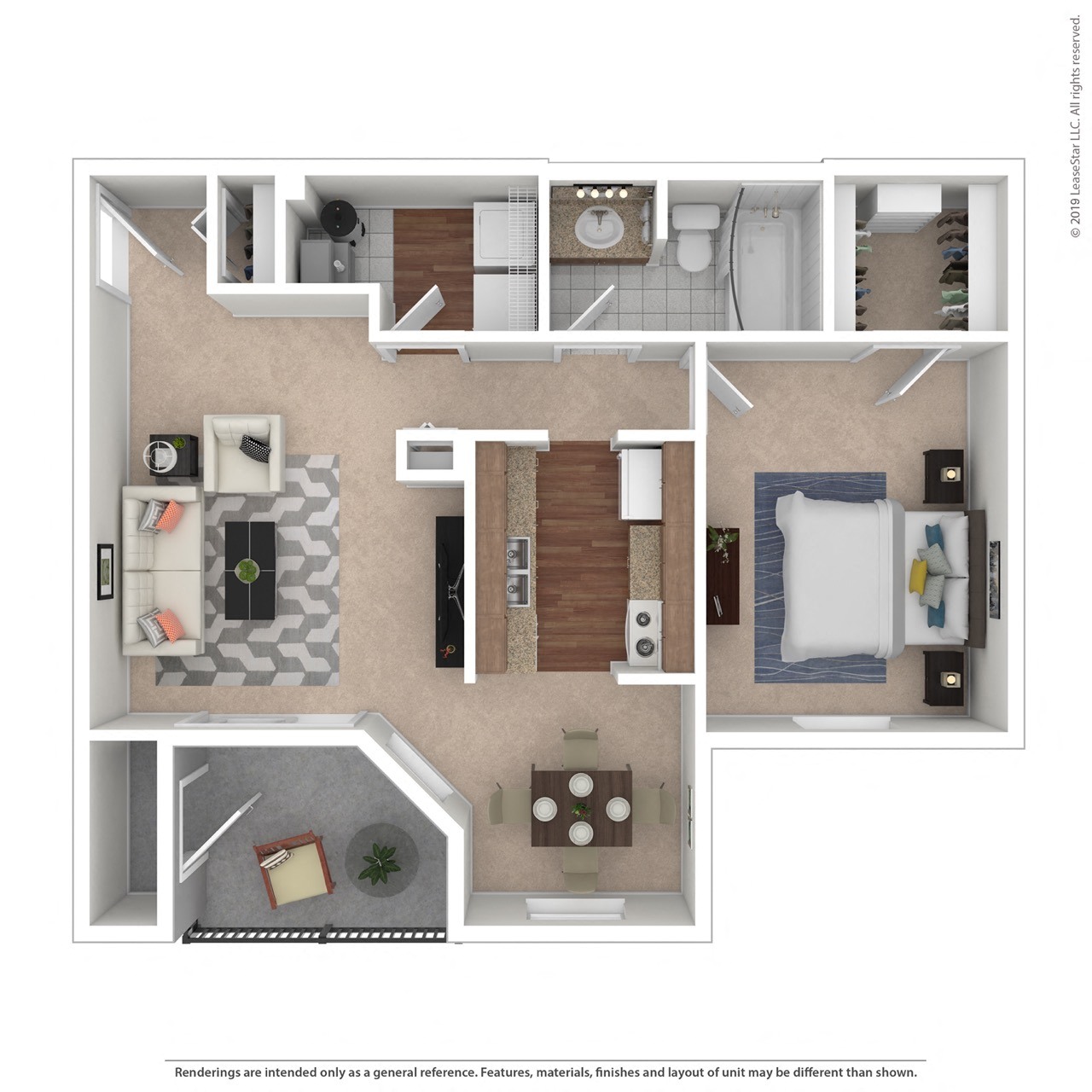 Kentucky Derby 1 Bedroom 676 Sq. Ft. at Hunt Club Apartments, Integrity Realty, Copley, OH