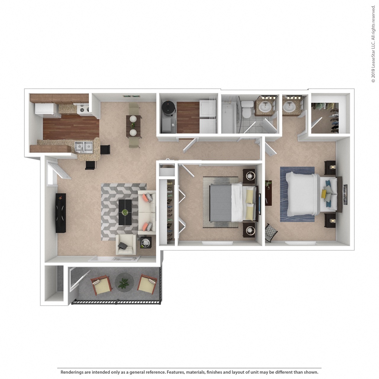 Belmont Stakes 2 Bedroom 1 Bath 848 Sq. Ft. at Hunt Club Apartments, Integrity Realty, 44321