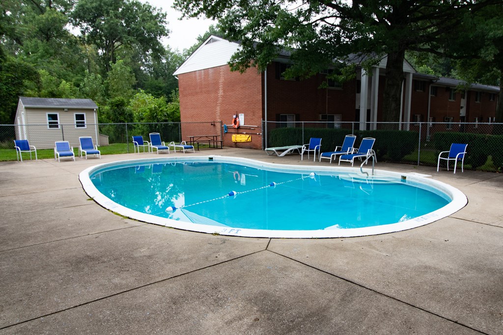 Welcoming pool in a wooded setting at Ryan Place Apartments, Integrity Realty, Ohio, 44240