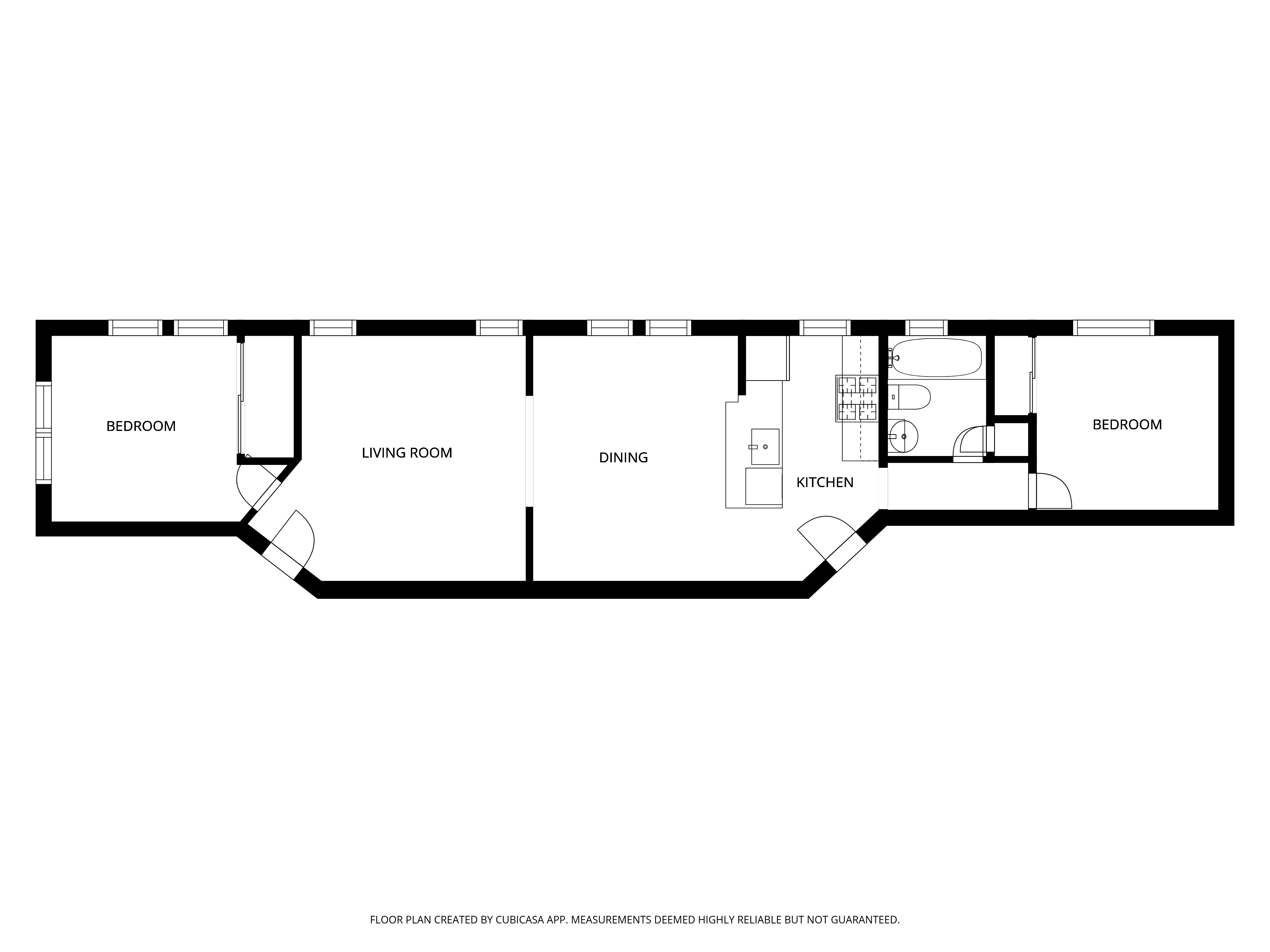 A black and white floor plan of a house with labeled rooms.
