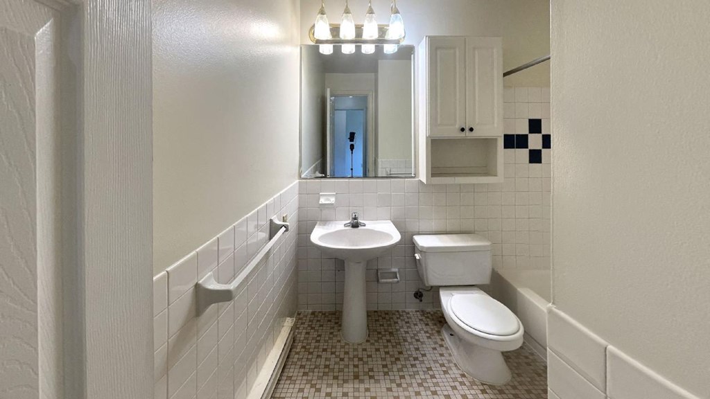 Typical Standard Bathroom at Jordan Court Apartments, Integrity Realty, Ohio, 44240