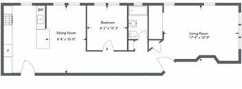 Larchmont 1 Bed 1 Bath floor plan