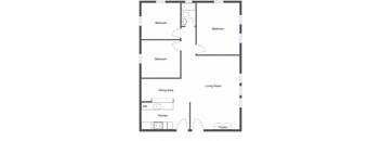 a floor plan of a house with a bedroom and a living room