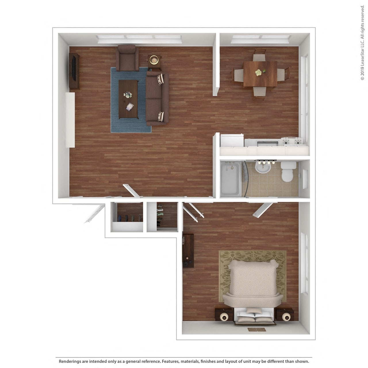 Large 1 Bedroom floor plan