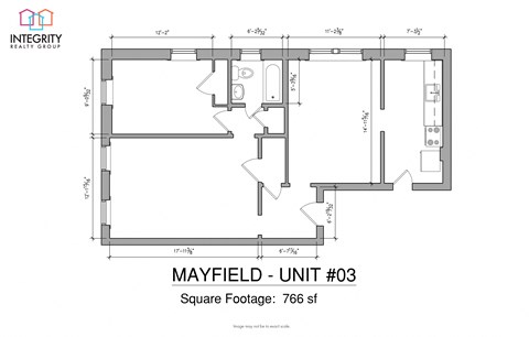 1 Bedroom 1 Bath Floor Plan at Integrity Cleveland Heights, Ohio