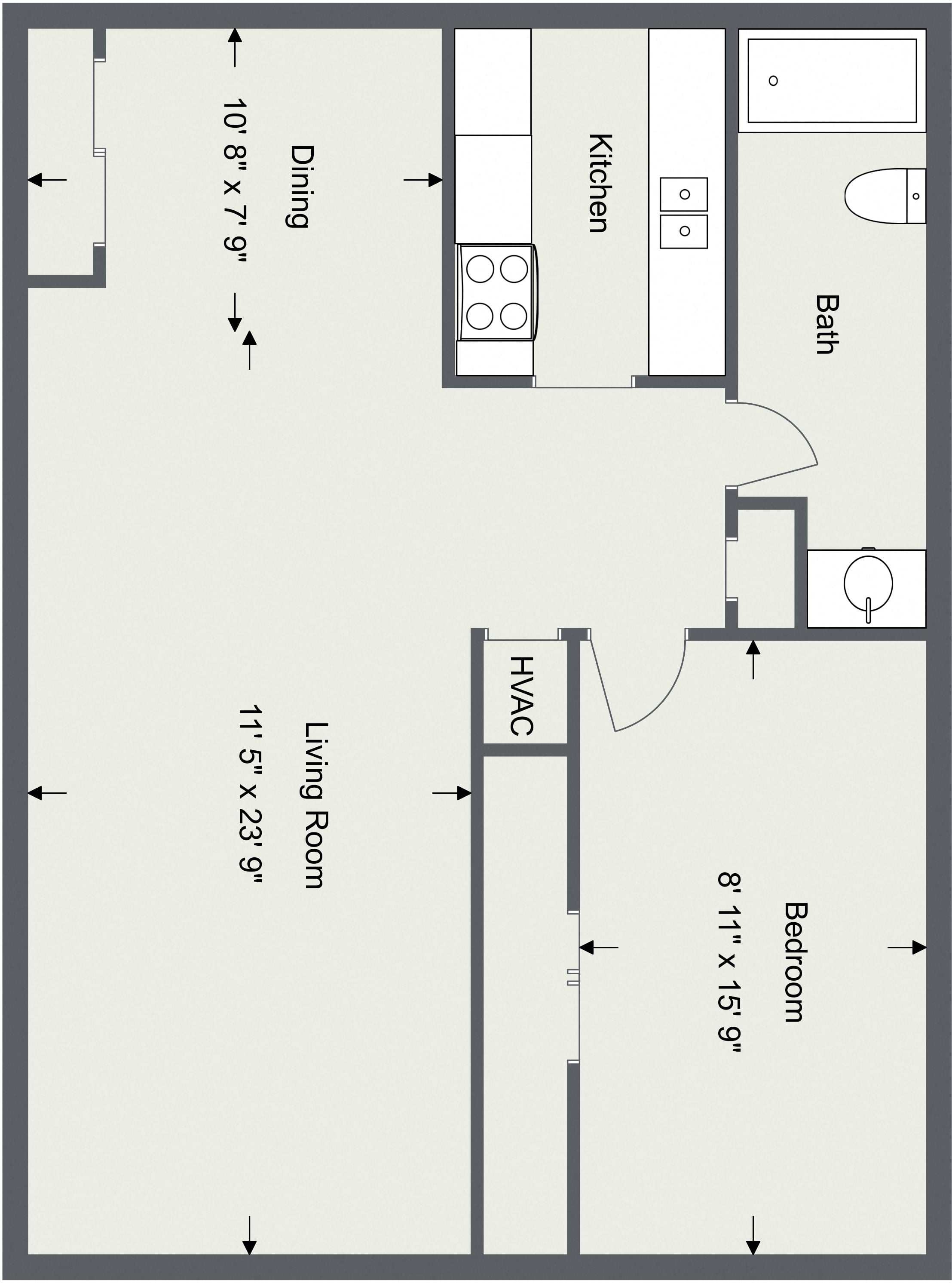 1 Bedroom - 1 Bath