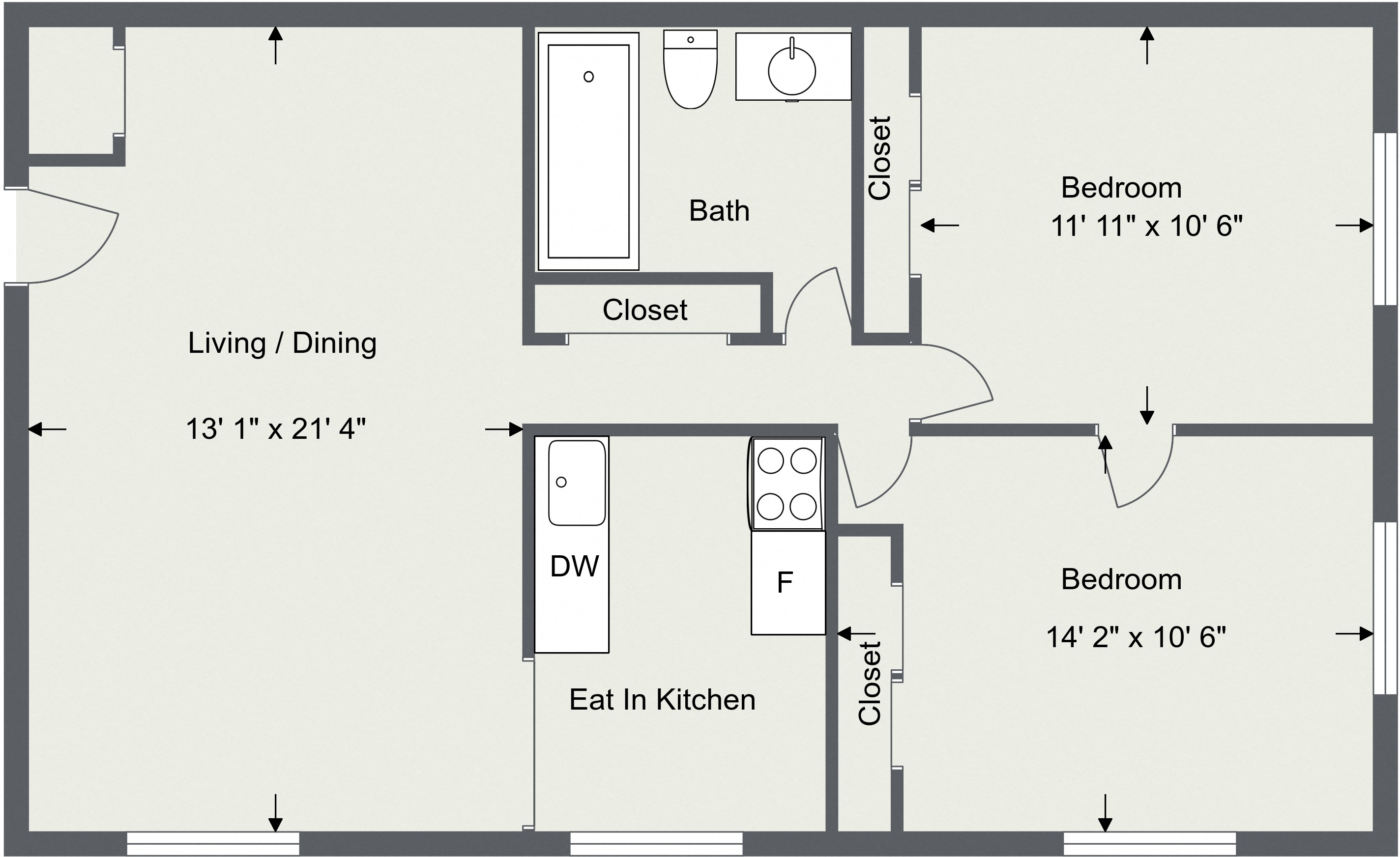 2 Bedroom 1 Bath