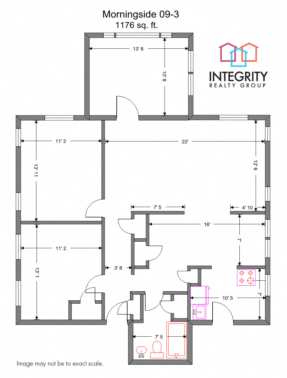 Morningside 3 Bedroom 1 Bath 1144 Sq. Ft Floor Plan at Integrity Gold Coast, Ohio, 44102