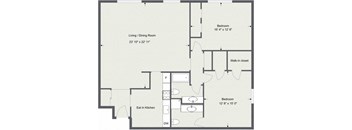 22C , 2 Bedroom / 2 Bath C 1199 Sq. Ft Floor Plan at Old Green Place  Apartments, Integrity Realty LLC, Ohio, 44122
