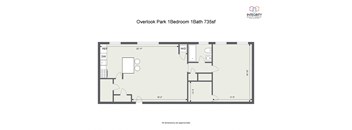 1 Bedroom 1 Bath Floor Plan at Integrity Cleveland Heights, Cleveland Heights, 44106