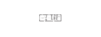 Spacious 1 Bedroom, 1 Bath Floorplan Image
