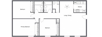 3 Bedroom 2 Bath floor plan at Renova of Brunswick, Ohio, 44212