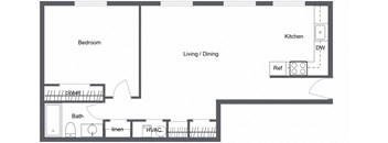One Bedroom Classic Floor Plan at Renova of Brunswick, Brunswick, OH 44212