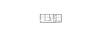 Spacious 2 Bedroom, 1 Bath Floorplan Image
