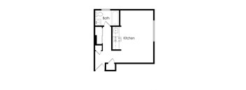 a floor plan of a studio apartment